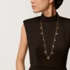 Grain De Cafe lange ketting, diamanten