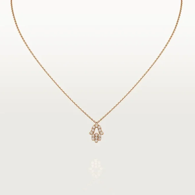 Hanger met hartjes en symbolen – Roze goud, diamanten – Cartier