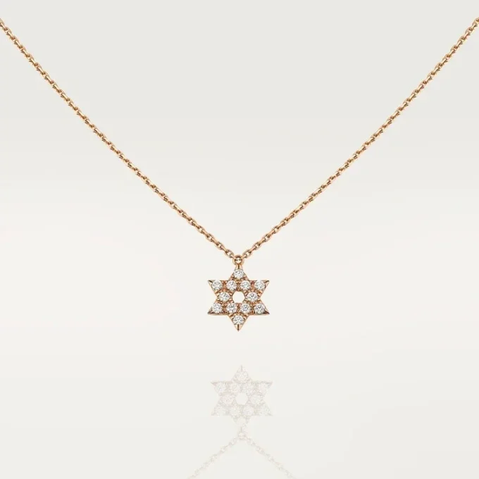 Hanger met hartjes en symbolen – Roze goud, diamanten – Cartier