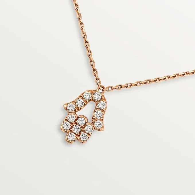 Hanger met hartjes en symbolen – Roze goud, diamanten – Cartier