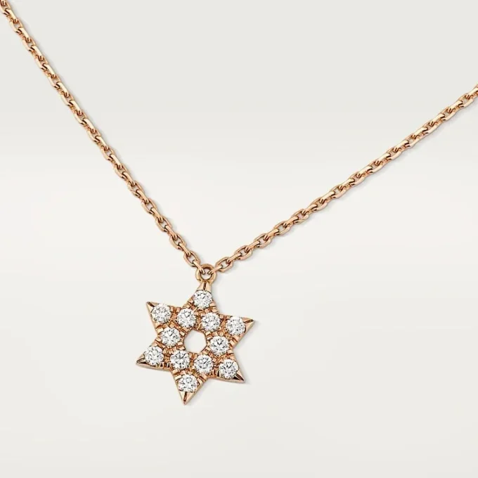 Hanger met hartjes en symbolen – Roze goud, diamanten – Cartier