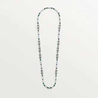 High Jewelry-ketting – Witgoud, chalcedoon, skarn, turkoois, zwarte lak, diamanten – Cartier