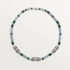 High Jewelry-ketting – Witgoud, chalcedoon, skarn, turkoois, zwarte lak, diamanten – Cartier