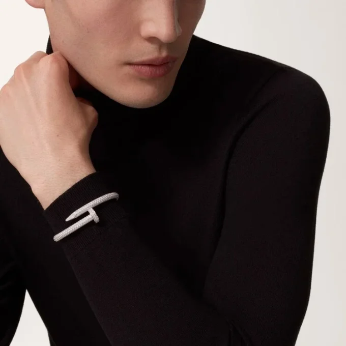 Juste Un Clou-armband, groot model, half bezet