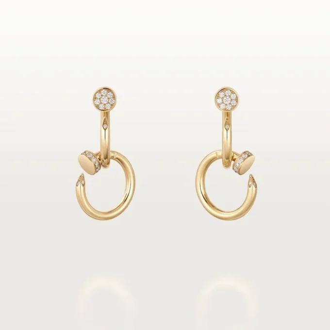 Juste Un Clou-oorbellen, dubbel, diamanten