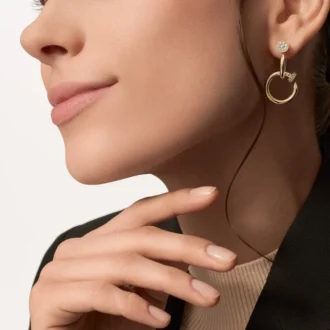 Juste Un Clou-oorbellen, dubbel, diamanten