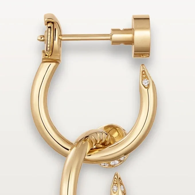 Juste Un Clou-oorbellen, dubbel, diamanten