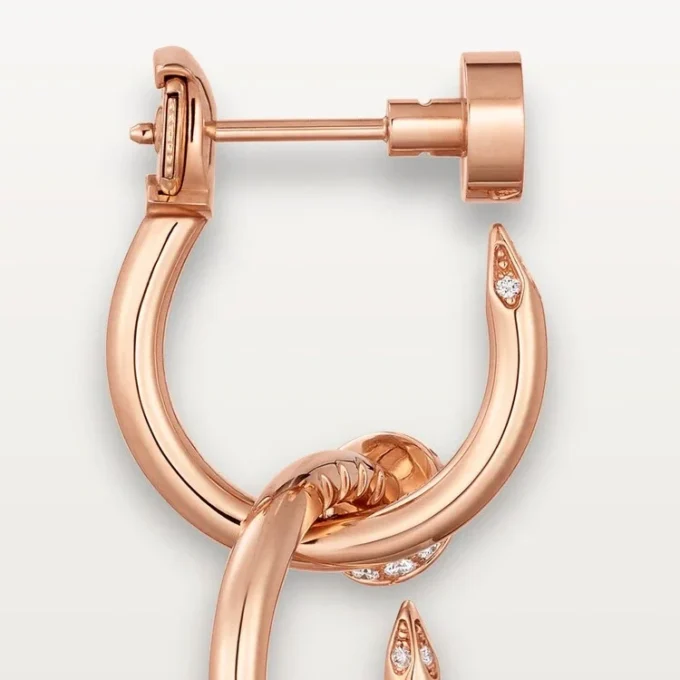 Juste Un Clou-oorbellen, dubbel, diamanten