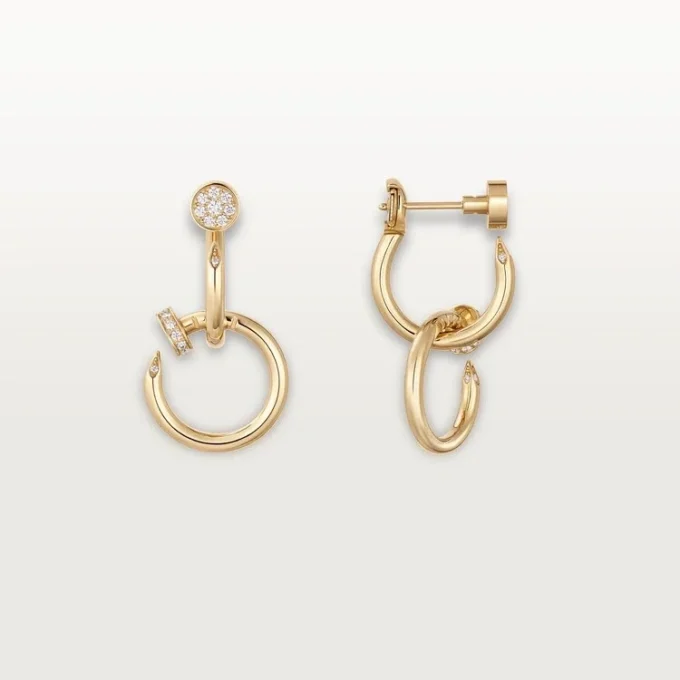 Juste Un Clou-oorbellen, dubbel, diamanten