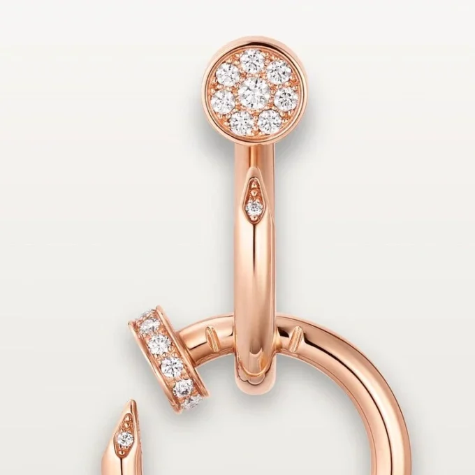 Juste Un Clou-oorbellen, dubbel, diamanten