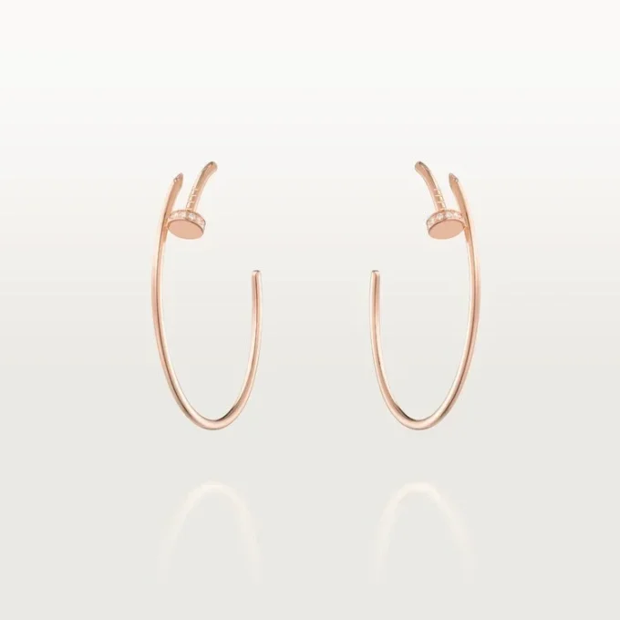 Juste Un Clou-oorbellen – Roze goud, diamanten – Cartier