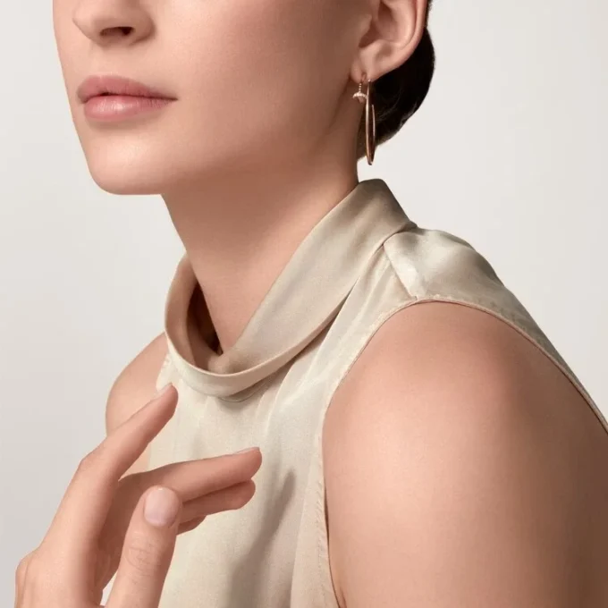 Juste Un Clou-oorbellen – Roze goud, diamanten – Cartier