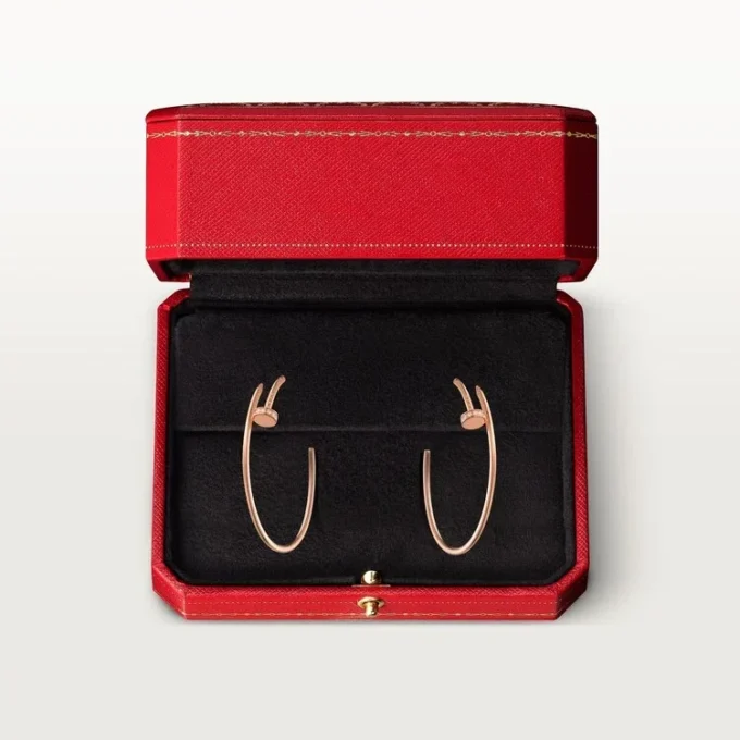 Juste Un Clou-oorbellen – Roze goud, diamanten – Cartier