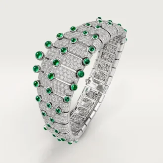 Le Voyage Recommence-armband, smaragd, bezet