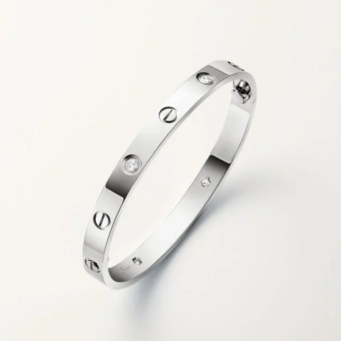 Liefdesarmband, klassiek model, 4 diamanten