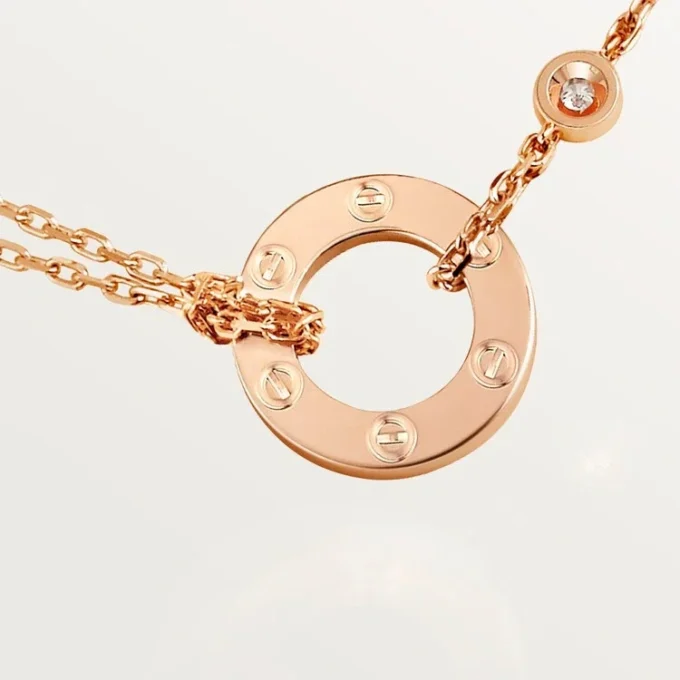 Liefdesketting, 2 diamanten – Roségoud, Diamanten – Cartier