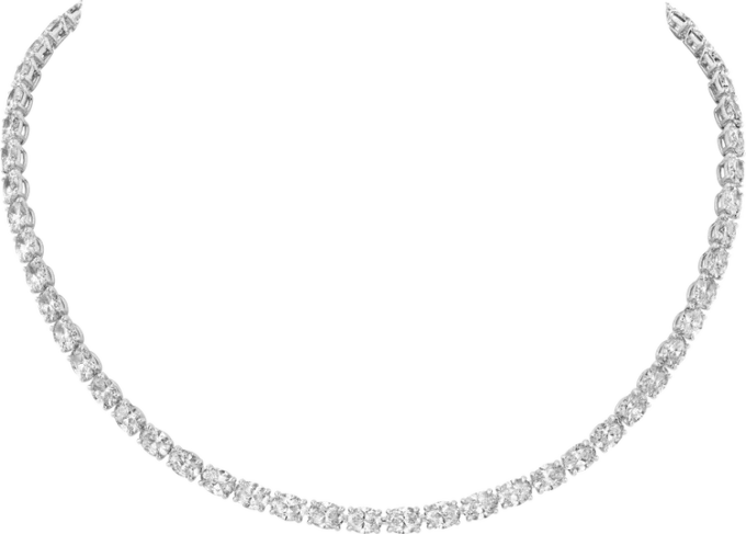 Lignes Essentielles-ketting, ovaalgeslepen diamanten