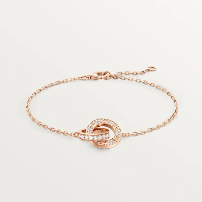 Love-armband, aan ketting, bezet