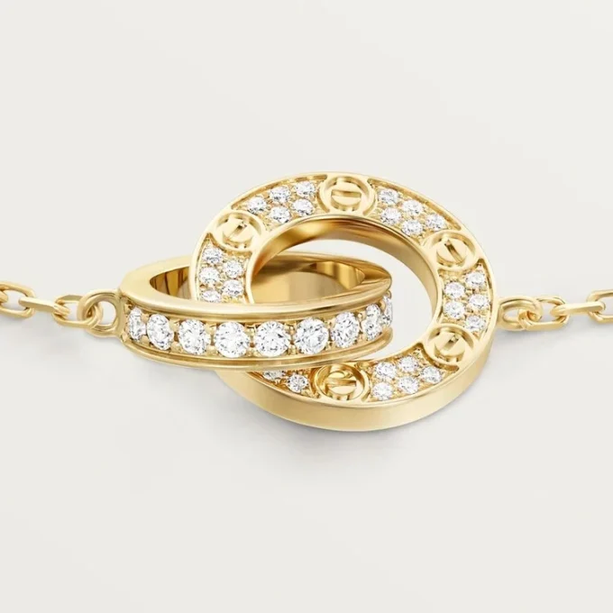 Love-armband, aan ketting, bezet