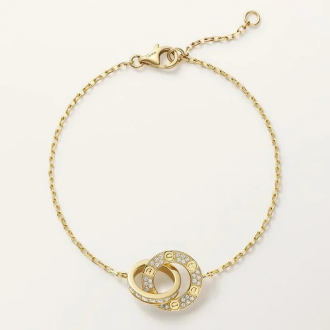 Love-armband, aan ketting, bezet