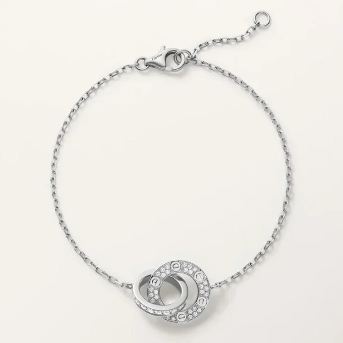 Love-armband, aan ketting, bezet