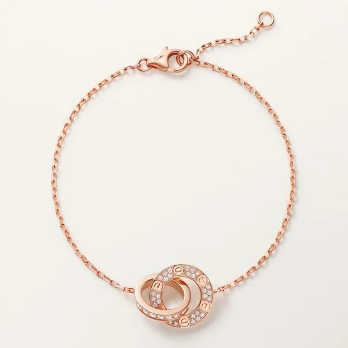 Love-armband, aan ketting, bezet