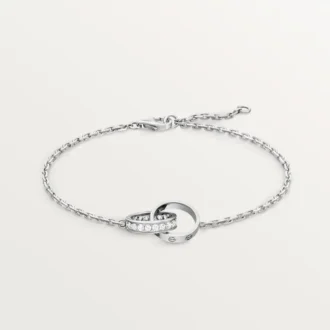 Love-armband, aan ketting, half bezet