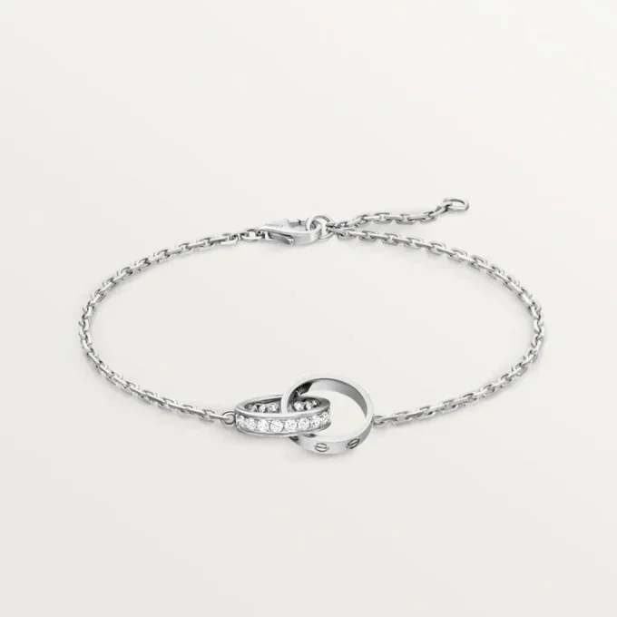Love-armband, aan ketting, half bezet