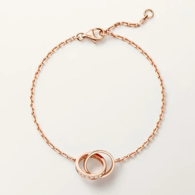 Love-armband, aan ketting, half bezet