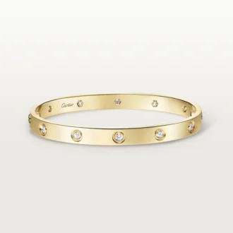 Love-armband, klassiek model, 10 diamanten