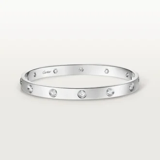 Love-armband, klassiek model, 10 diamanten