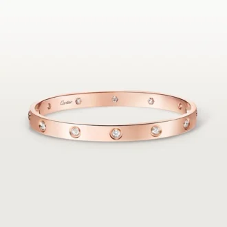 Love-armband, klassiek model, 10 diamanten