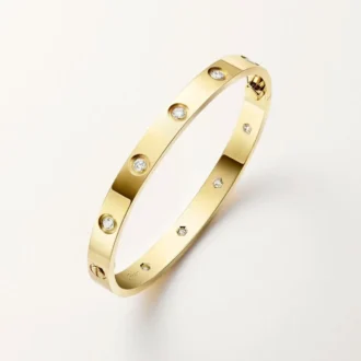 Love-armband, klassiek model, 10 diamanten