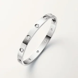 Love-armband, klassiek model, 10 diamanten