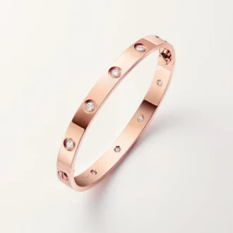 Love-armband, klassiek model, 10 diamanten