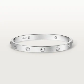 Love-armband, klassiek model, geborsteld, 4 diamanten