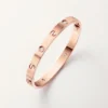 Love-armband, klassiek model, geborsteld, 4 diamanten