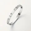 Love-armband, klassiek model, geborsteld, 4 diamanten