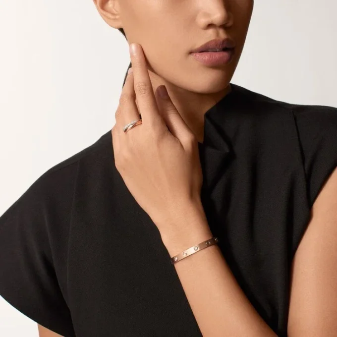 Love-armband, klassiek model, geborsteld, 4 diamanten