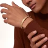 Love-armband, klassiek model, geborsteld, 4 diamanten
