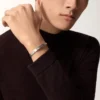 Love-armband, klassiek model, geborsteld, 4 diamanten