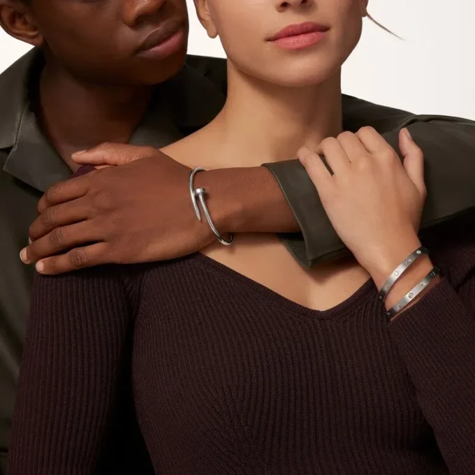 Love-armband, klassiek model, geborsteld, 4 diamanten
