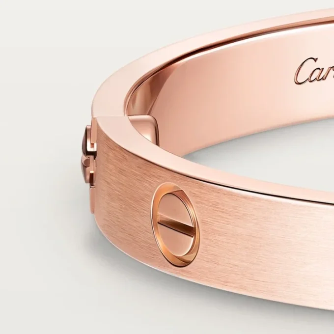 Love-armband, klassiek model, geborsteld, 4 diamanten