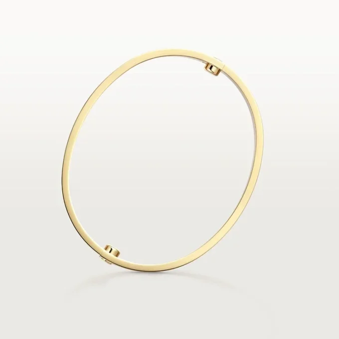 Love-armband, klassiek model, geborsteld, 4 diamanten