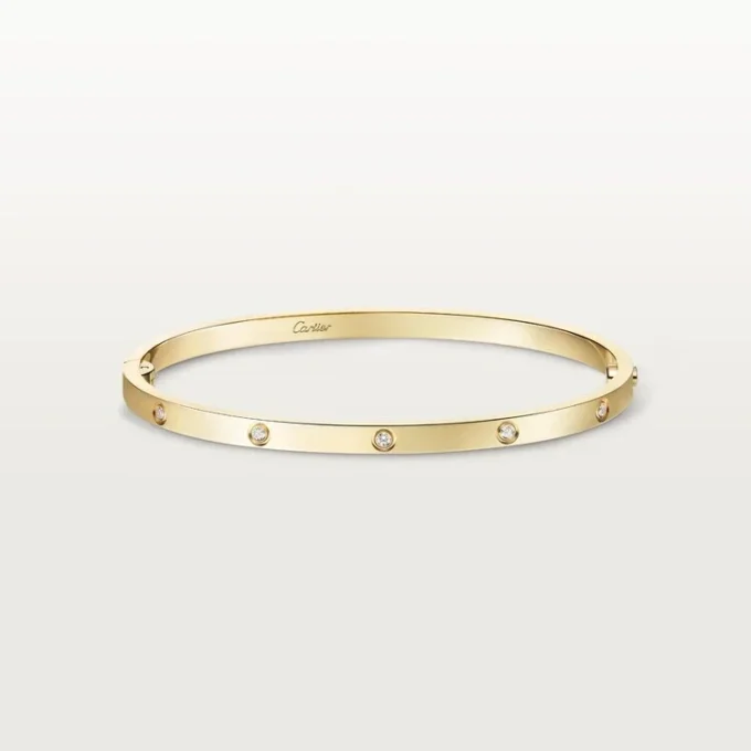 Love-armband, klein model, 10 diamanten