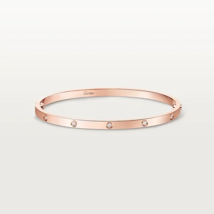 Love-armband, klein model, 10 diamanten