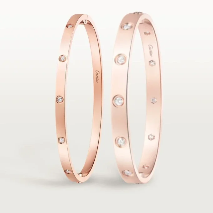 Love-armband, klein model, 10 diamanten
