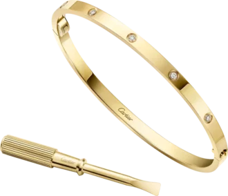 Love-armband, klein model, 10 diamanten
