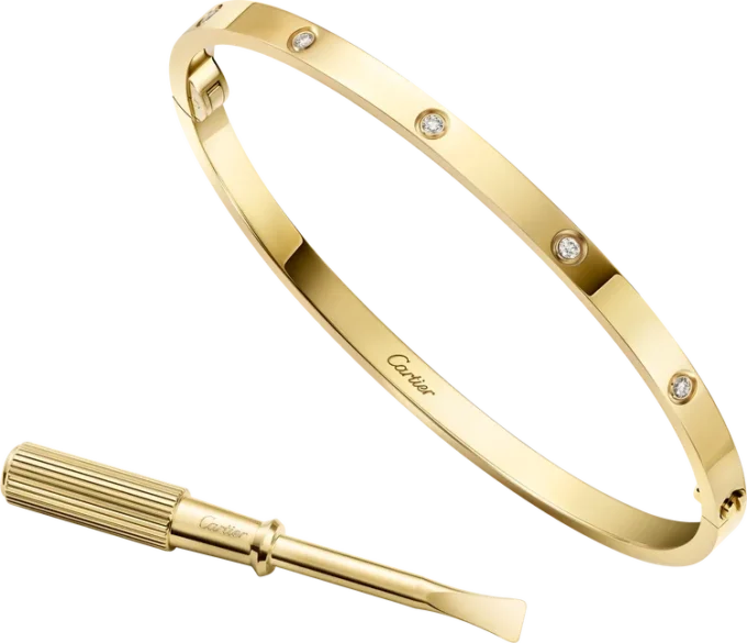 Love-armband, klein model, 10 diamanten