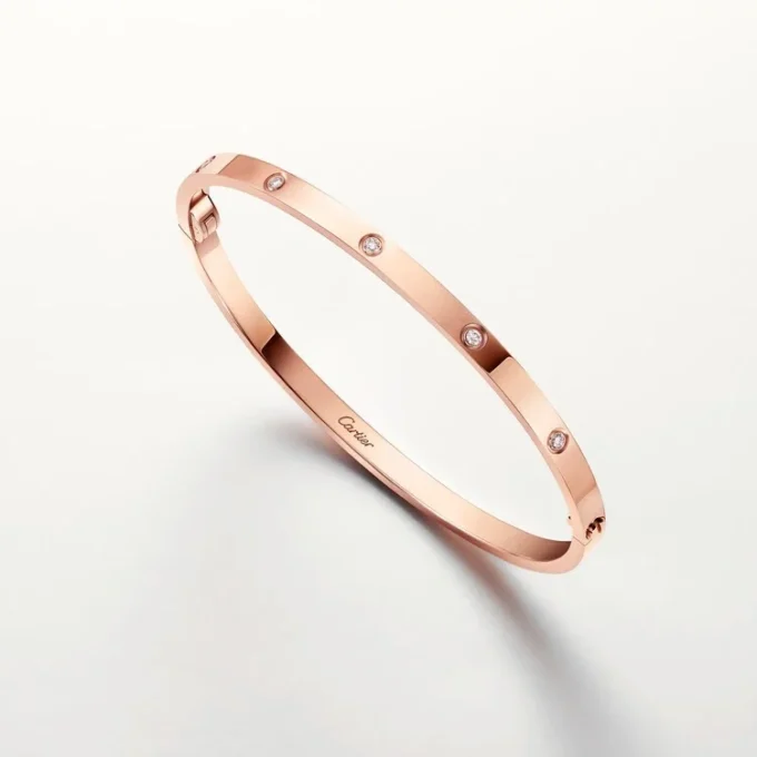 Love-armband, klein model, 10 diamanten